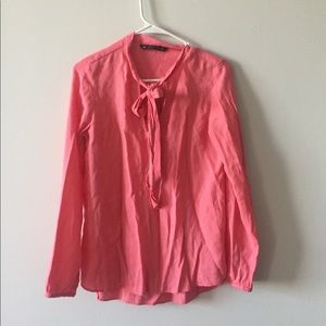 Pink Zara career high neck blouse size S (V4)